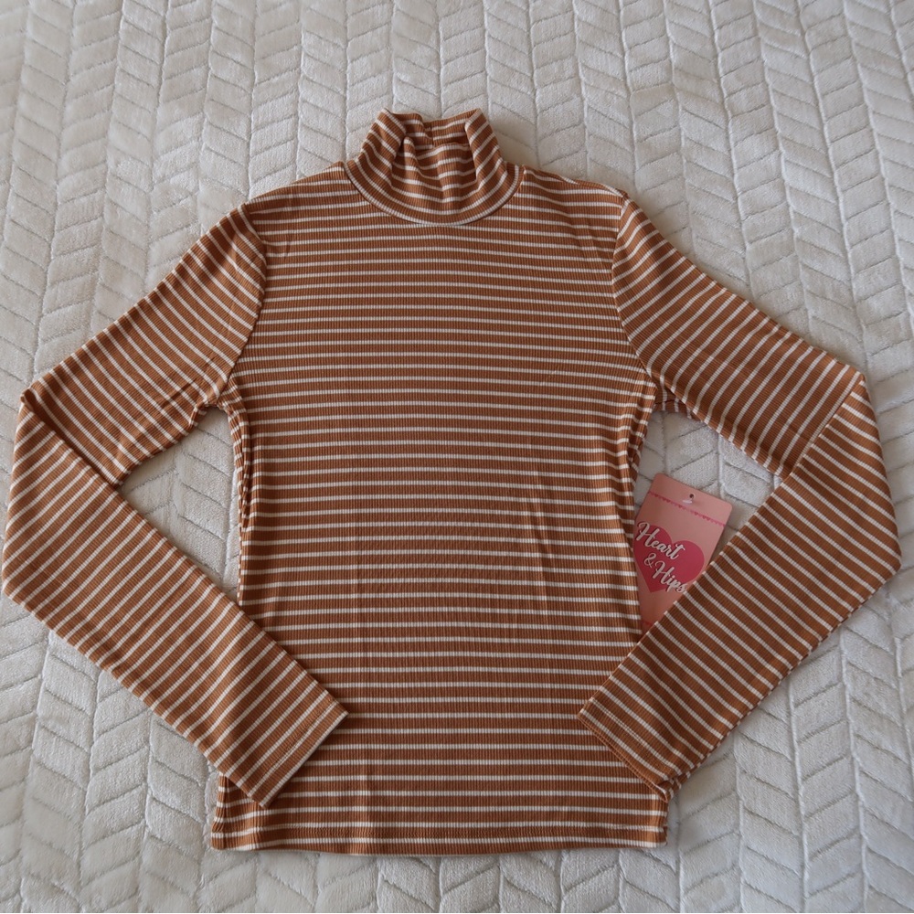 Heart & Hippie striped turtleneck top Nwt